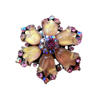 VINTAGE AB and Pink Tulips Brooch
